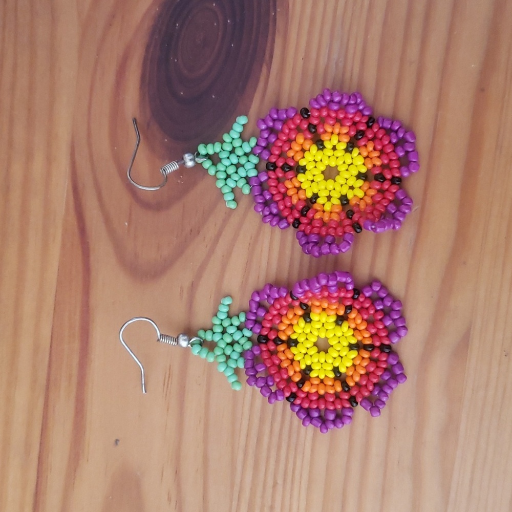 Hand beaded earrings